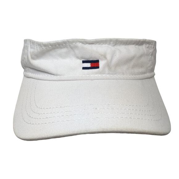 Tommy Hilfiger Strapback Sun Visor Cap White One Size Adjustable Embroidered - Picture 1 of 10